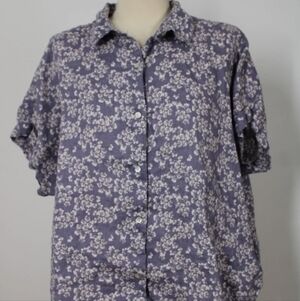 Rachel Zoe 100% linen button down shirt size Medium